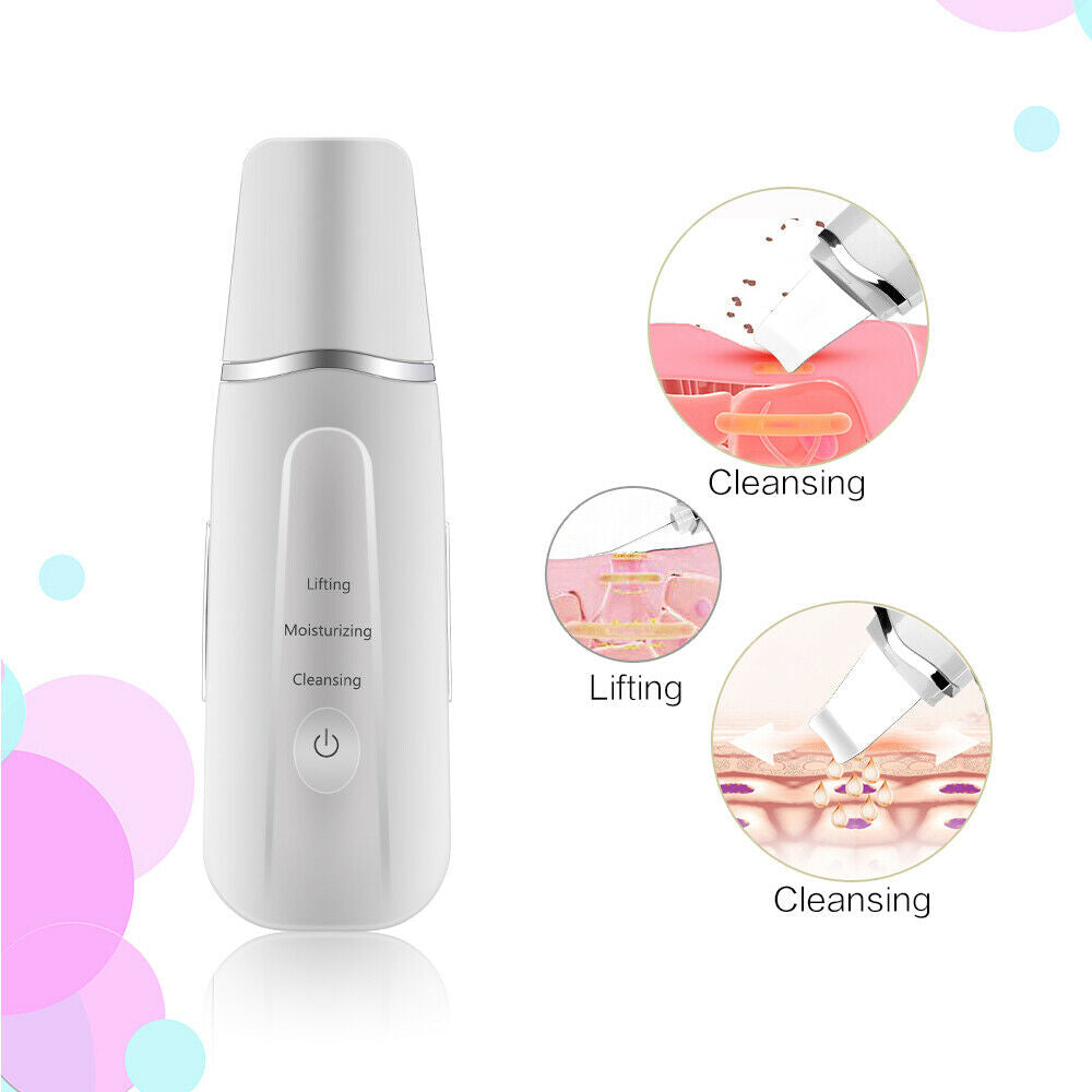 Mini Portable Rechargeable Ultrasonic Facial Skin Scrubber Vibration Cleansing