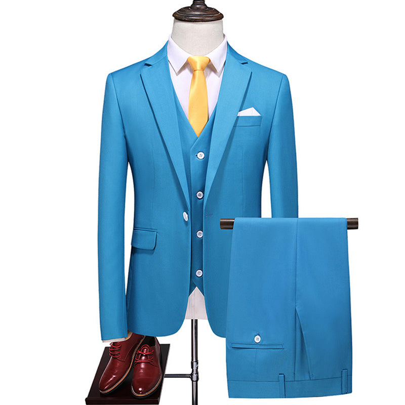 Three-piece suit solid color