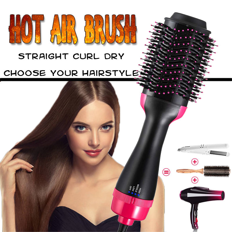 2 in 1 Multifunctional Hair Dryer & Volumizer Hair Brush Roller Rotate Comb Styling Straightening Curling Iron