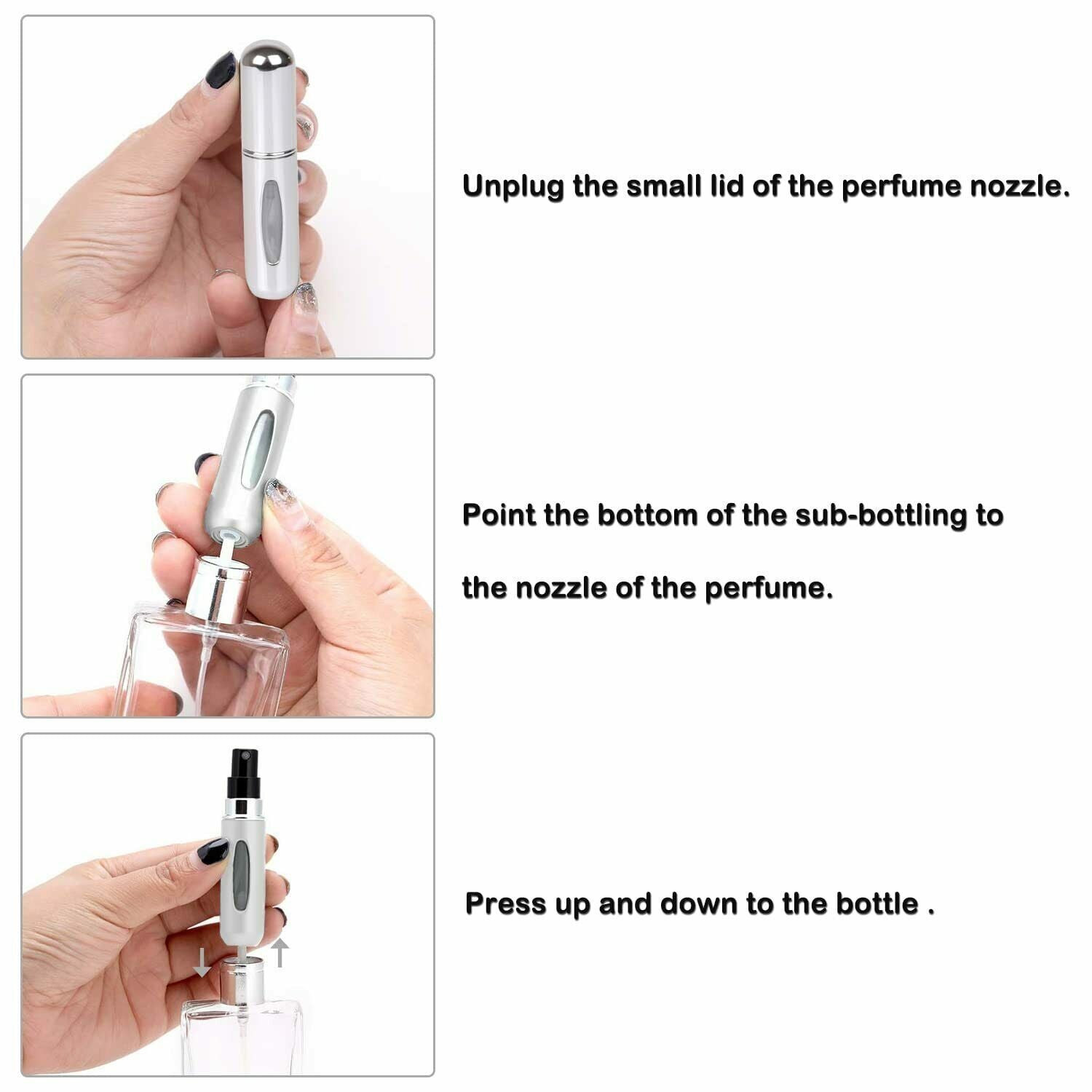 5ml Perfume Atomizer Portable Liquid Container For Cosmetics Mini Aluminum Spray Alcochol Empty Bottle Refillable For Traveling 4Pcs 5ml Mini Refillable Travel Portable Perfume Atomizer Pumpn