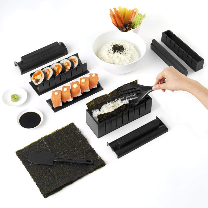 High-quality Plastic Manual Sushi Making Tool Kit with 5 Sushi Roll Molds