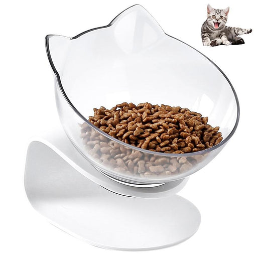 Petacc Pet Bowl Anti-slip Cat Dish Tilted Pet Feeder with Slope Base Suitable