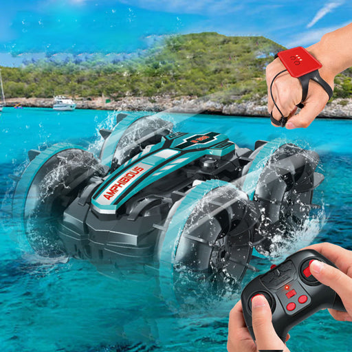 4WD Amphibious Stunt Car 2.4G Remote Control Waterproof Double-Sided Driving Tank Car Children's Toy Remote Control Car