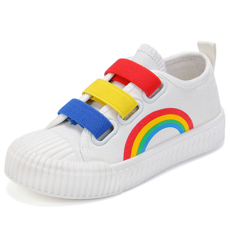 Spring Rainbow Boys And Girls Sneakers Canvas Shoes