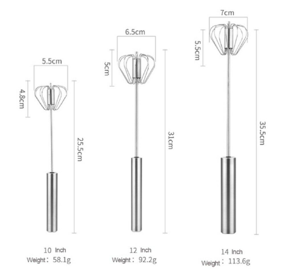 Semi-Automatic Egg Whisk Hand Push Egg Beater Stainless Steel Blender Mixer Whis