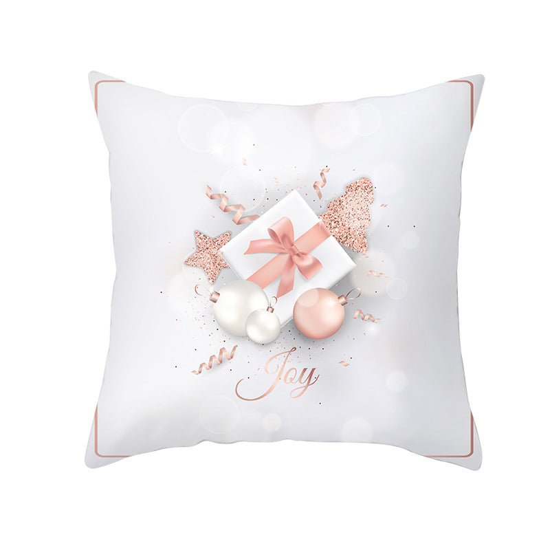 Fashion Peach Skin Velvet Snowflake Cushion Cover