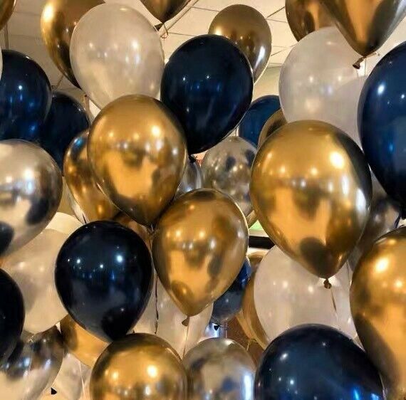 50pcs 12 Inch Metallic Balloons Metal Chrome Shiny Latex Happy Birthday Wedding Party Random Color