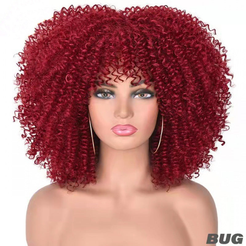 African Small Curly Hair Afro Wig Headgear