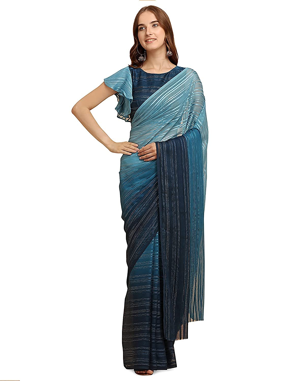 Women's  Saree With Unstitched Blouse Indian Sari Traditional Saree Wedding Dress Handmade Famous Actress Style Party Wear Free Size Ethenic Wear Clothes