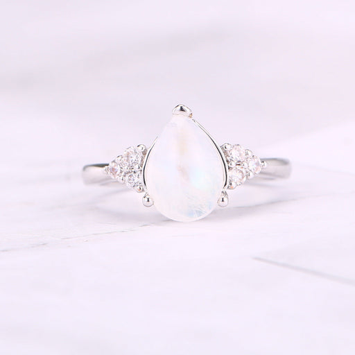 Natural Semi-Precious Moonstone Ring Simple