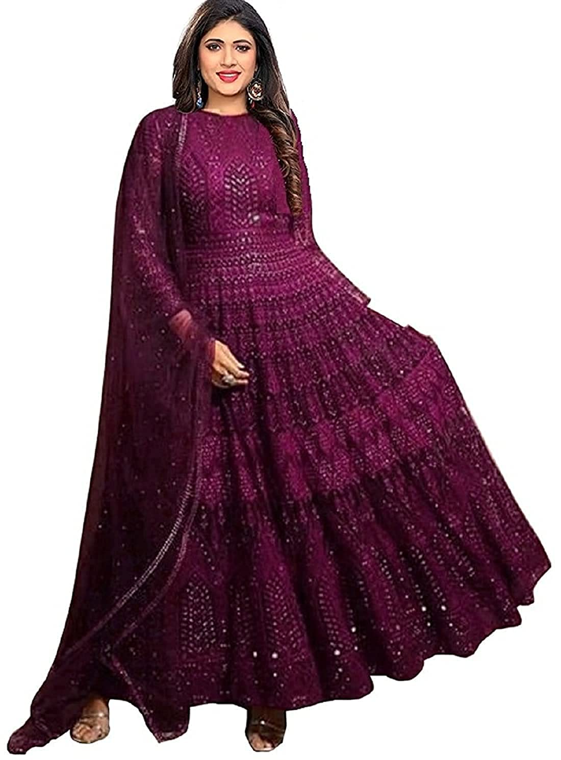 Women Georgette Semi Stitched Anarkali GowN