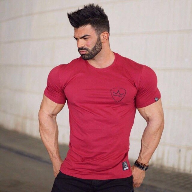 Sport T Shirt Men Cotton Dry Fit Gym Training T-shirt