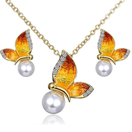 Animal Butterfly Jewelry sets Wedding Necklace Earrings
