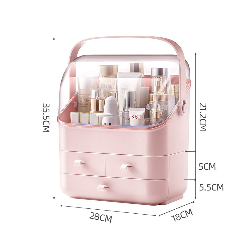 Cosmetics Storage Box Household Transparent Simple Dust-proof Large-Capacity Drawer Makeup Box Drawer Storage