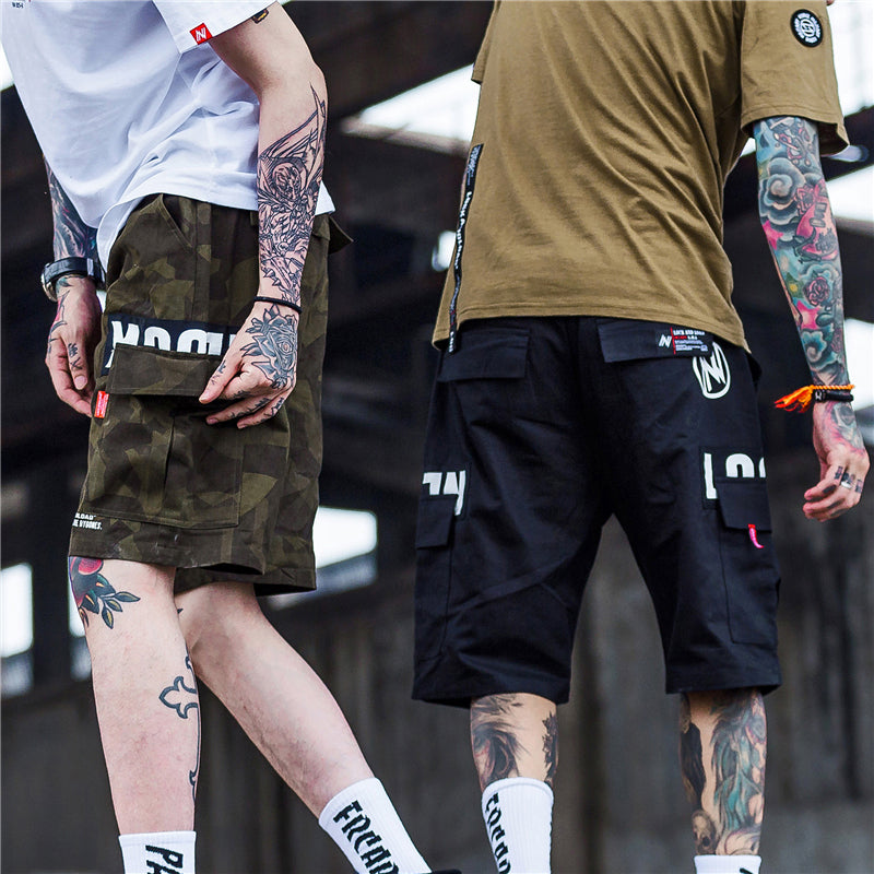 Aelfric Eden Cargo Shorts Men Hip Hop Summer Streetwear Letter Print Camouflage Print 2019 New Fashion Knee Length Short Joggers