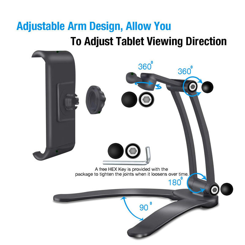 Kitchen Tablet Stand Wall Desk Tablet Mount Stand Fit For 5-10.5 inch Width Tablet  Metal Bracket Smartphones Holders