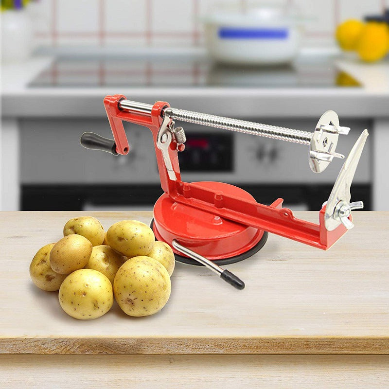 Household Hand-Cranked Potato Potato Tower Machine Manual Aluminum Alloy Stretch Potato Tower Machine Stainless Steel Rotary Slicer