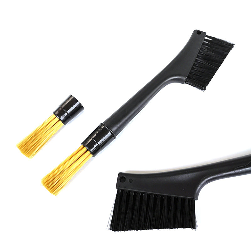 Grinding Machine Double Head Brush Plastic Handle Soft Hair Coffee Machine Cleaning Brush