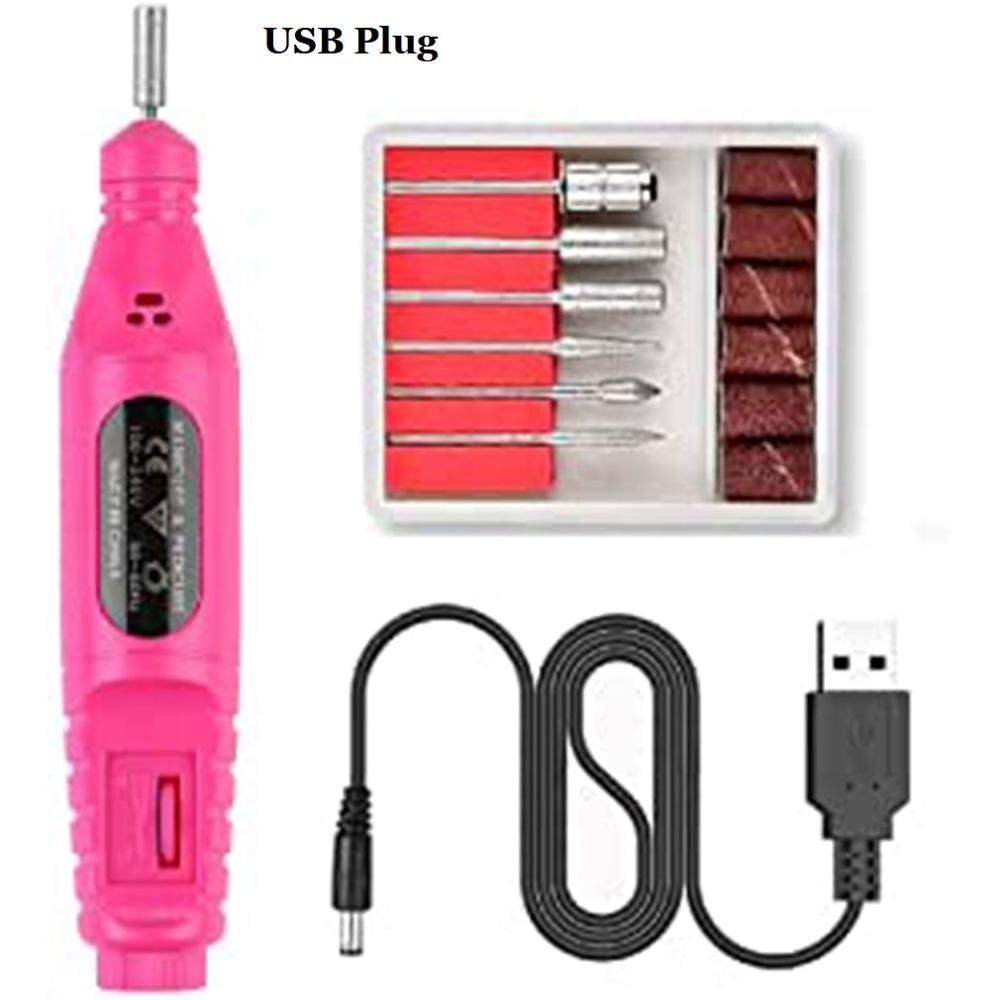 Electric Nail Drill Machine Kit Nail Gel Remove Machine Nail Art Tools Kit Pen Pedicure Nail File Sanding Bands