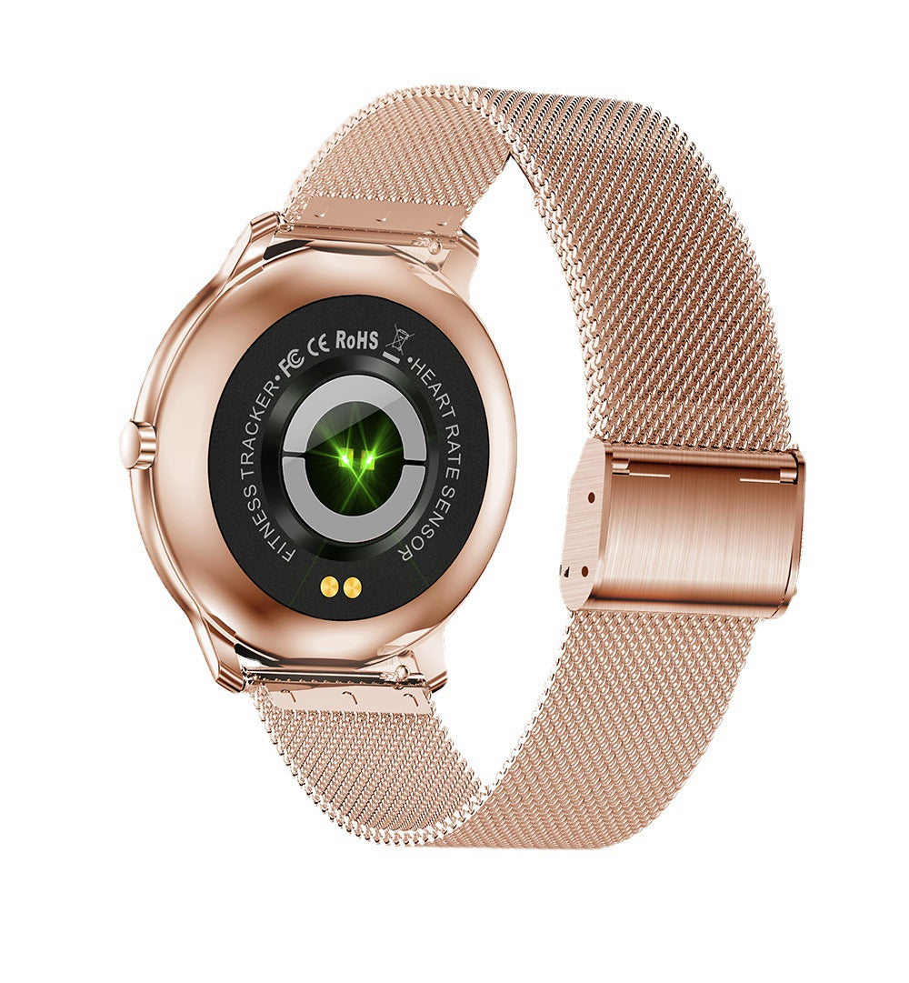 Popular R18 ladies smart watch full touch 1.09 inch screen ultra-thin body dial download bluetooth 5.0