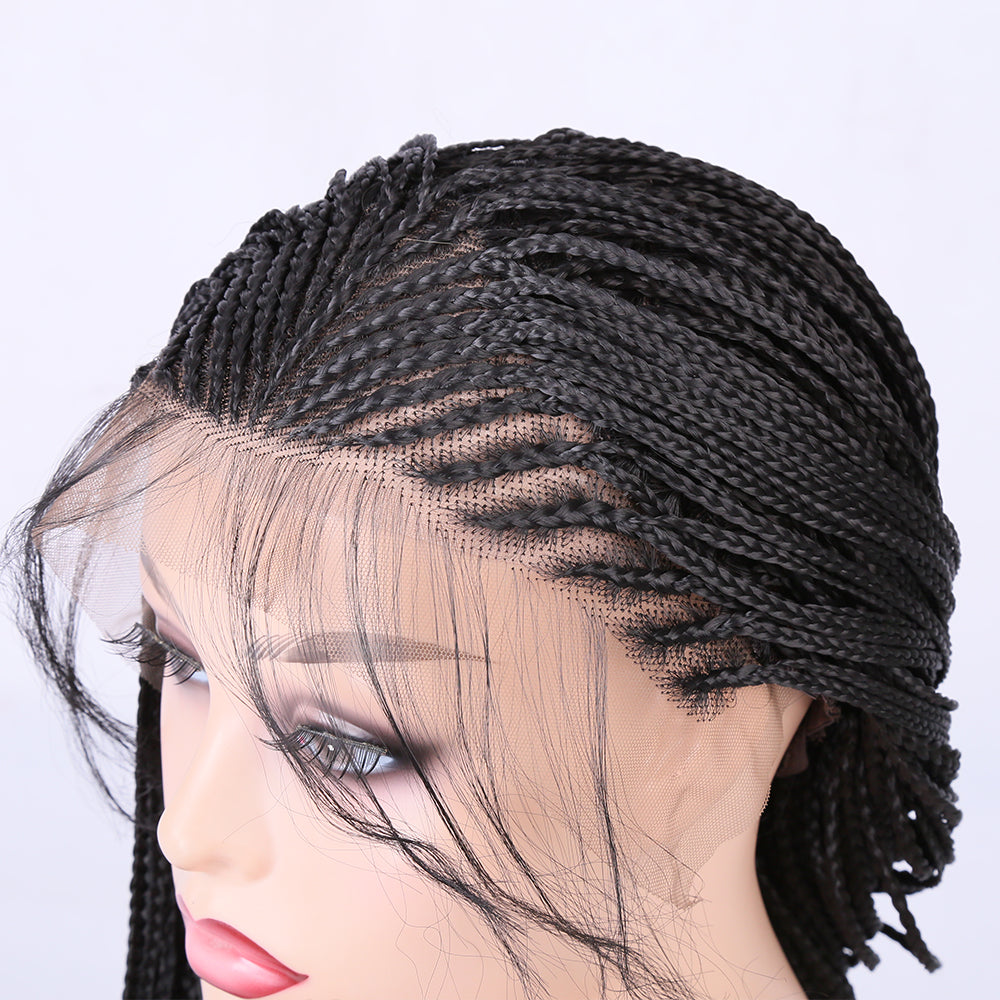 Long Synthetic Wig with Braided Box Braids Wigs For Black Women Daily Wear White Hat Wig Adjustable For Girls