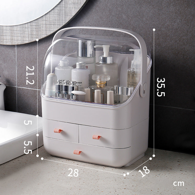 Cosmetics Storage Box Household Transparent Simple Dust-proof Large-Capacity Drawer Makeup Box Drawer Storage