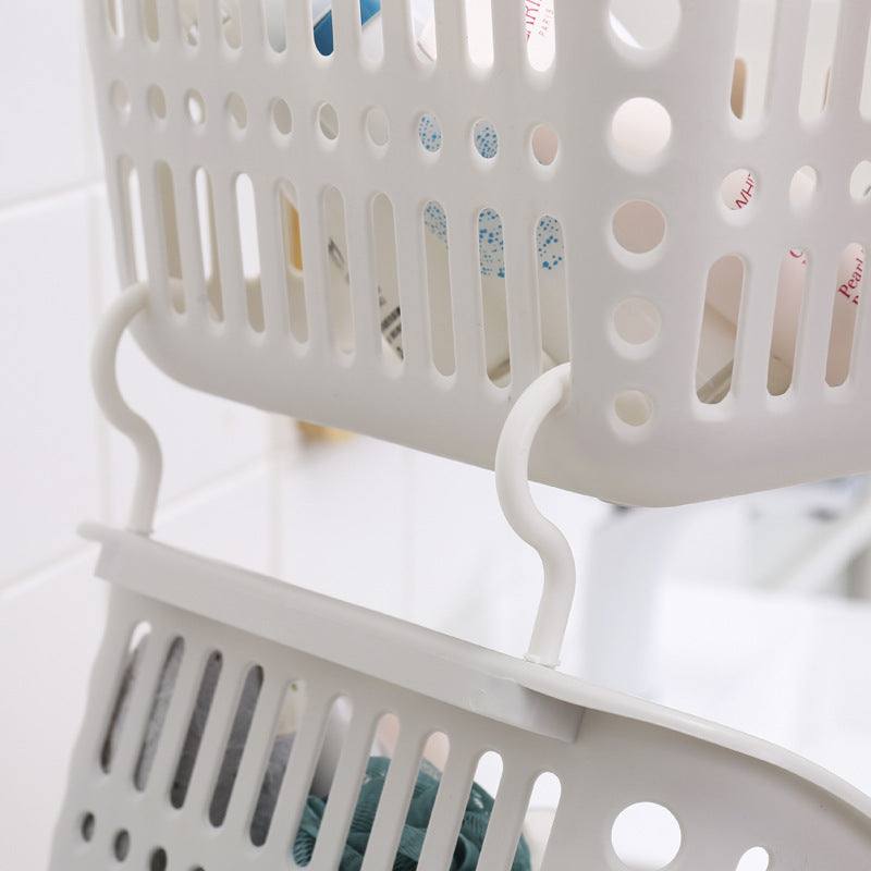 Household Hook Storage Basket Kitchen Hanging Basket Bathroom Bathroom Cosmetics Storage Basket Plastic Basket Storage Basket