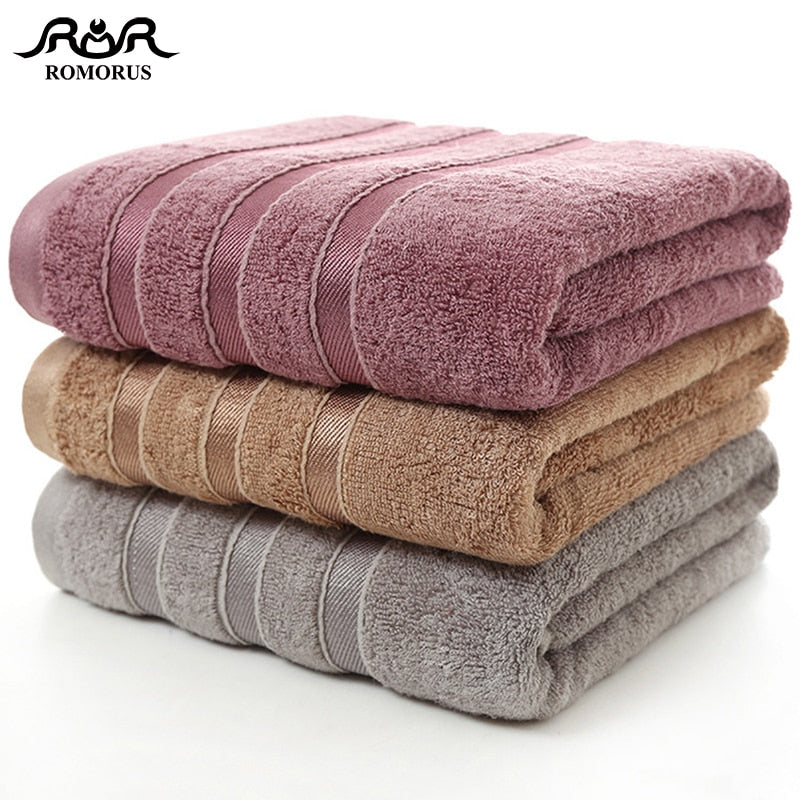 ROMORUS 100% Bamboo Fiber Towels Purple Gray Brown Bath Face Towel Set Cool Bamboo Absorbent Healthy Bathroom Towels for Adults