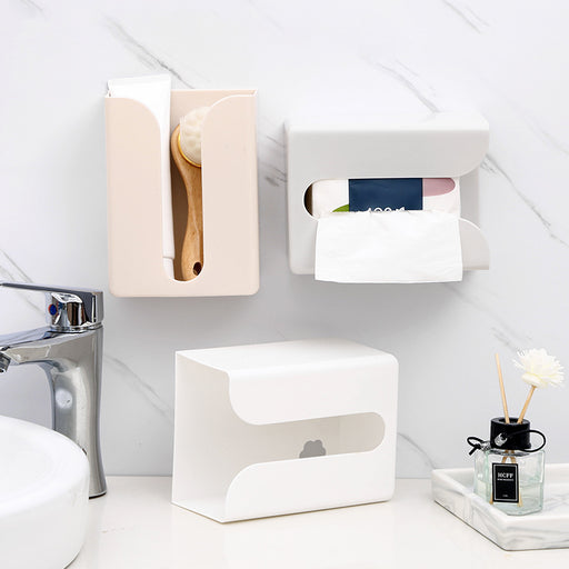 Toilet Tissue Box Hole Free Household Living Room Tissue Storage Box Wall Mounted Bathroom Storage And Storage Tissue Rack