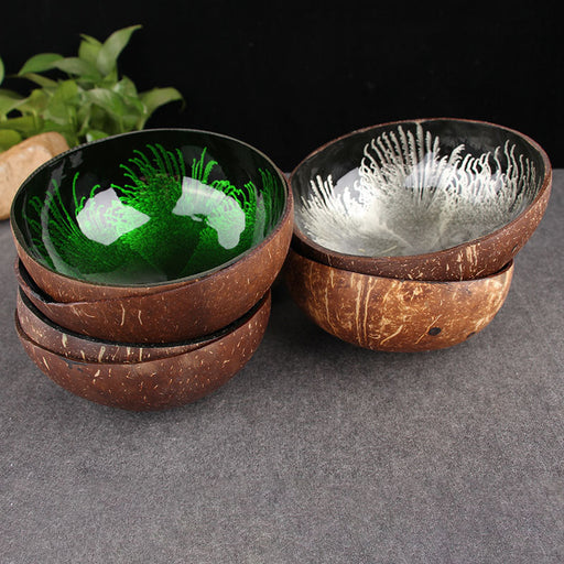 Vietnamese Natural Coconut Shell Bowl Desktop Key Storage Bowl Candy Bowl Ink Splash Coconut Bowl