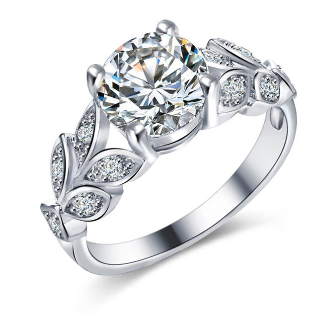 Crystal Silver Cubic Zirconia Wedding Ring