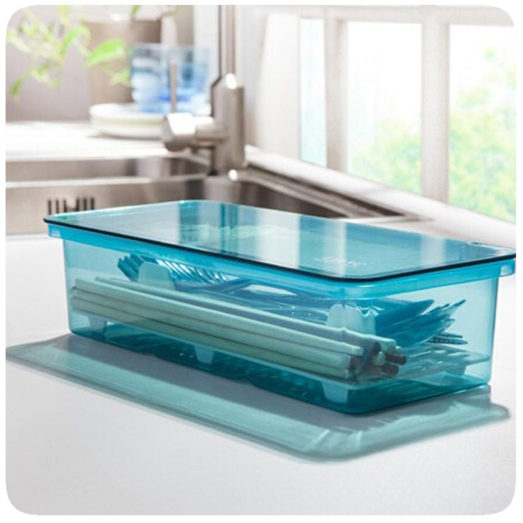 Draining And Dustproof Tableware Storage Box Simple And Fashionable Chopsticks Box Kitchen Storage Supplies Plastic Chopsticks Cage