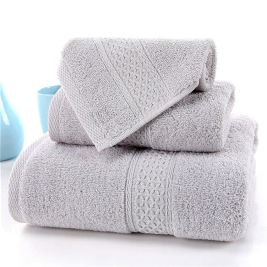 3pcs Solid 100% Cotton Bath Towels For adults large beach towel bathroom for home Sheets SPA Bathroom Terry towels Free shipping