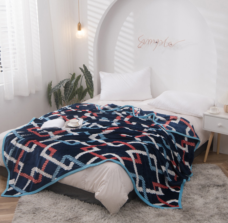 Flannel Blanket Striped Air Conditioning For Domestic Student Dormitory