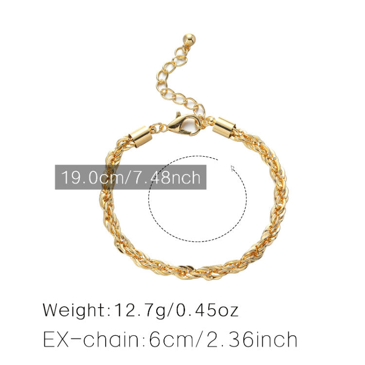 Twist Chain Alloy Jewelry Summer New Fine Texture Women's Bracelet