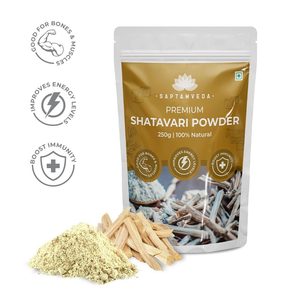 SAPTAMVEDA Organic Shatavari Powder, 250 Gm Reduce Symptoms Of Menopause, Boost Immune System, Hormone Balancing, Antiviral ,ayurvedic, Trending Indian Product