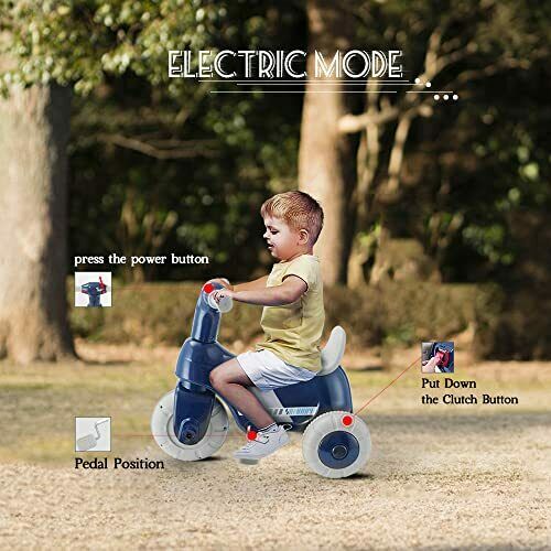 Toddler Electric Motorcycle Tricycle For Boys Girls 6V Rechargeable Battery