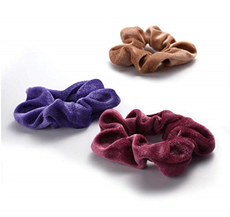 10 Pcs Velvet Elastic Hair Bands Scrunchy for Women Or Girls Hair Accessories