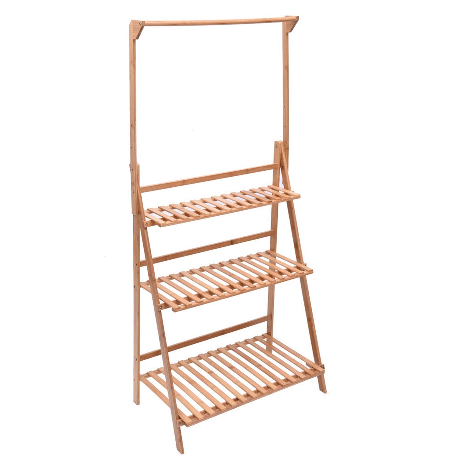 Bamboo Hanging Plant Stand Planter Shelves Flower Pot Organizer Storage Rack