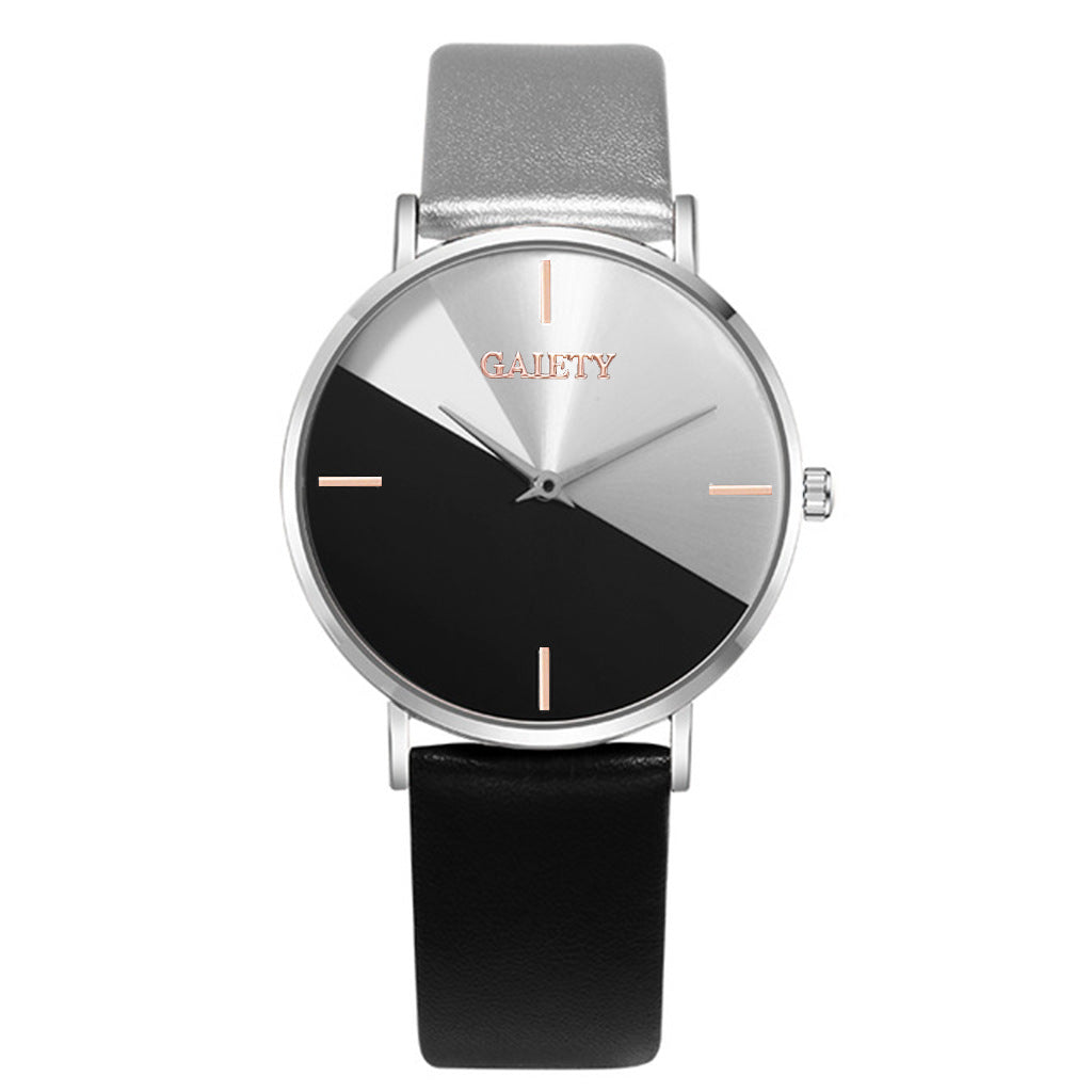 Korean Version Personality Two-color Splicing Ladies Quartz Watch