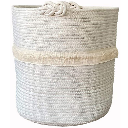 Cotton Woven Tassel Storage Basket Home Decorative Storage Box Houseware Toy Storage Bag Laundry Baskets Nursery Baskets