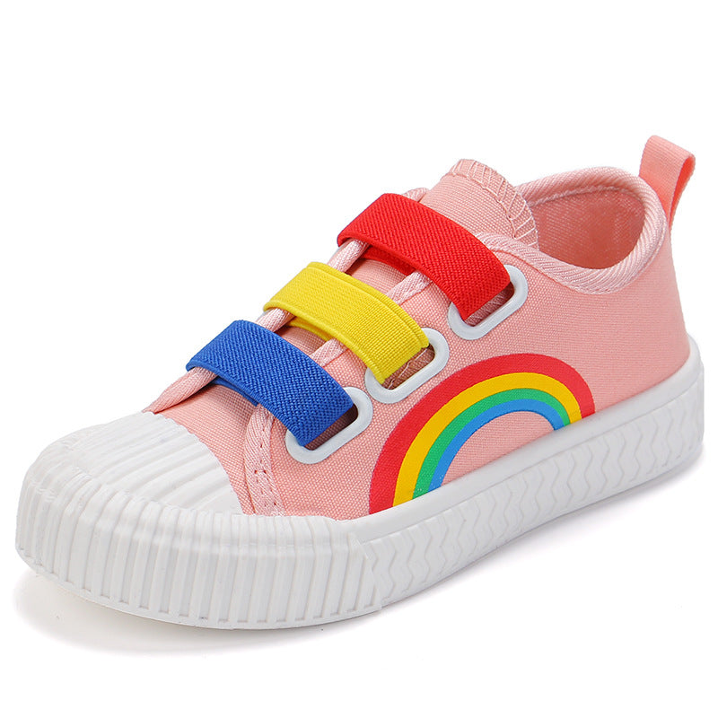 Spring Rainbow Boys And Girls Sneakers Canvas Shoes