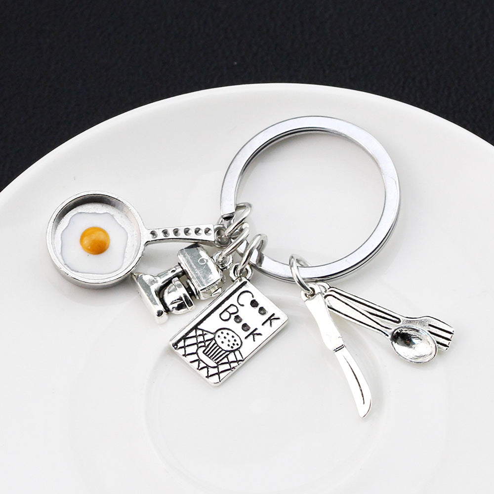 Creative Pan Fried Egg Model Keychain