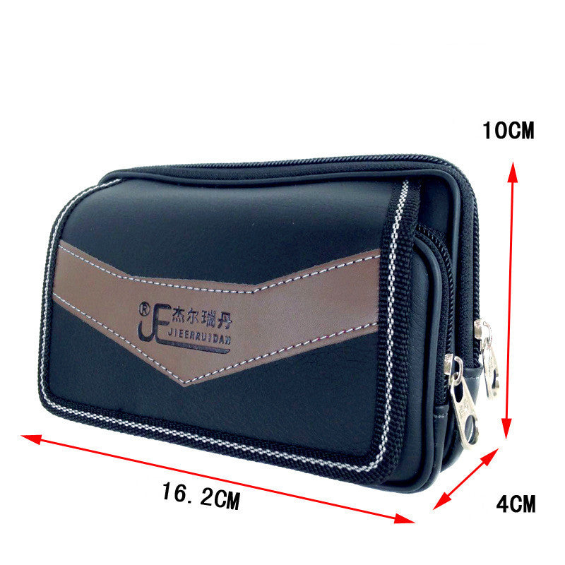 Imitation Leather Double Pull Phone Pockets Middle-aged And Elderly Wear Belt 6.0 Inch Screen