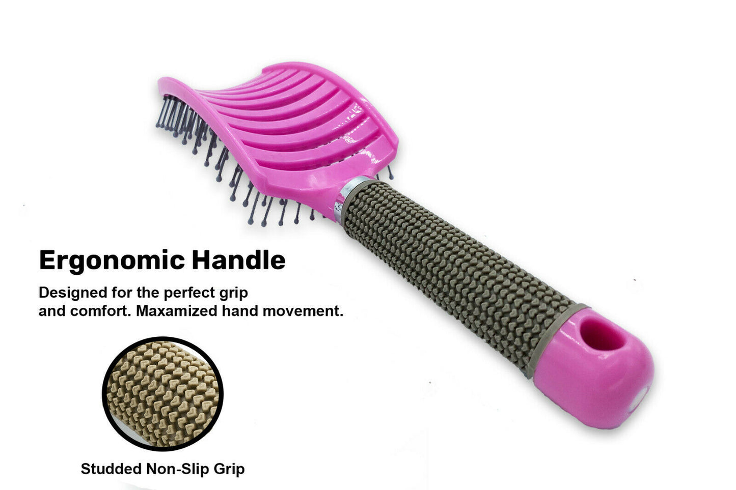 Hair Scalp Massage Brush Anti Static Curved Vented Styling Detangling Brushes Hair Scalp Massage Comb Hairbrush Bristle Nylon Women Wet Curly Detangle Hair Brush For Salon Hairdressing Stylin