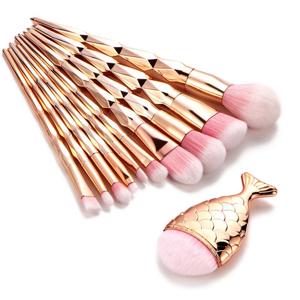 11PCS Make Up Foundation Eyebrow Eyeliner Blush Cosmetic Concealer Brushes