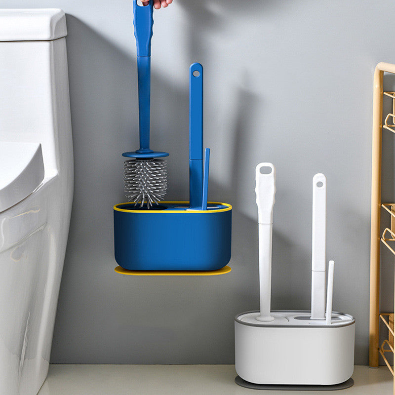 Three-in-one Long-handled Soft Rubber Toilet Brush