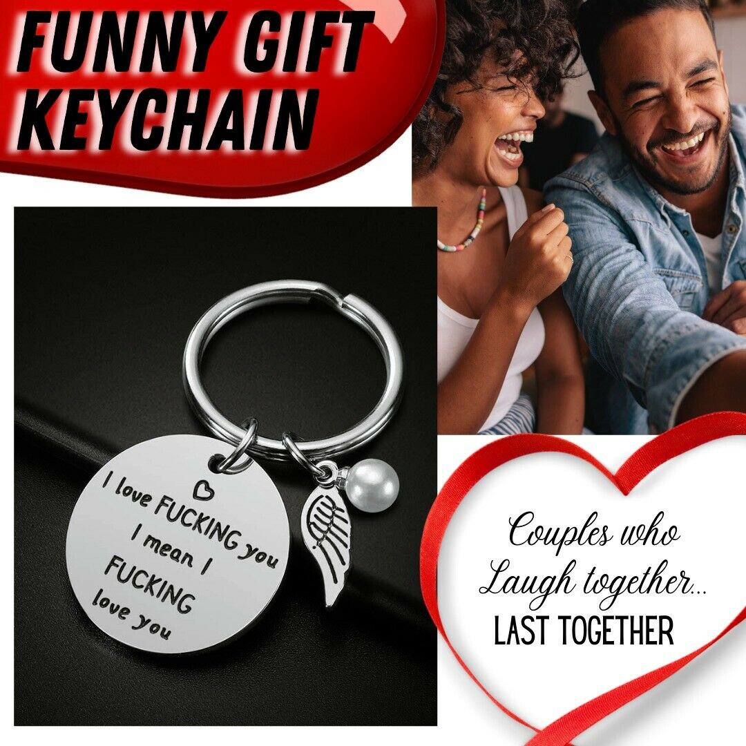 FUNNY Couples Keychain I Love You Keychain GAG GIFT For Girlfriend Wife Women