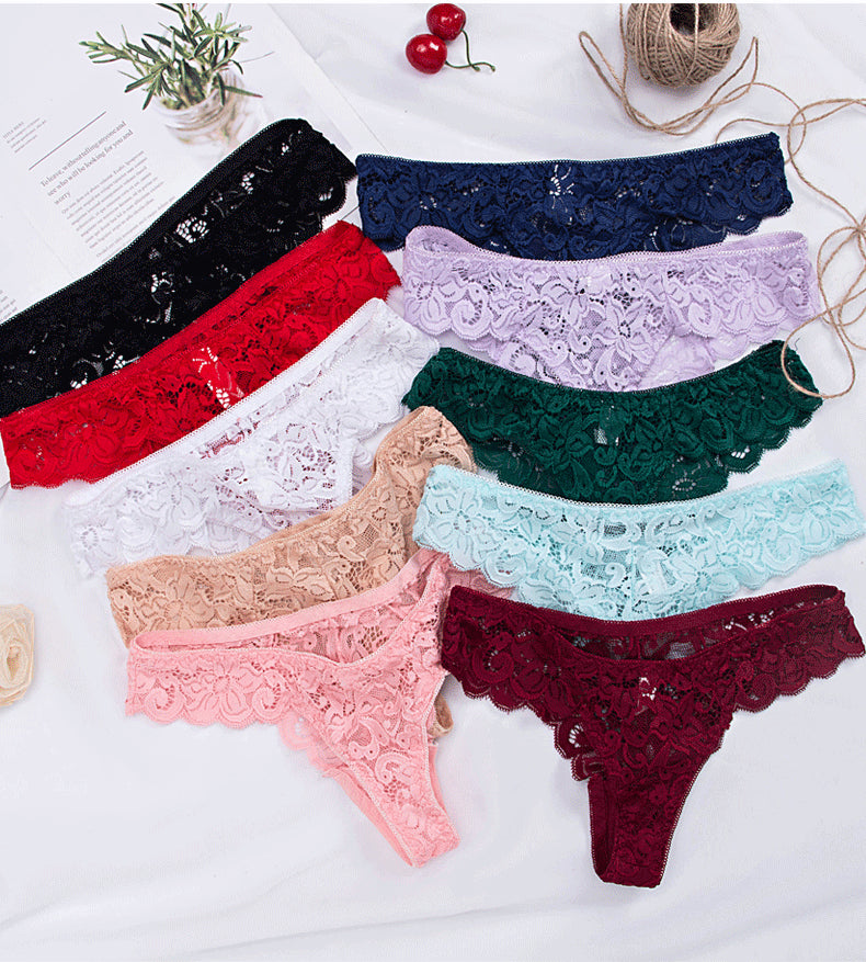 Anxuan New Low Waist Lace Underwear Women's Lace Low Waist Breathable Seamless Underwear For Women