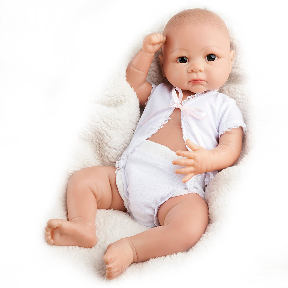 RBG Reborn Baby Doll 20 Inches Lifelike Newborn Cute Baby Girl Full Vinyl Reborn Baby Doll Gift Toy for Children